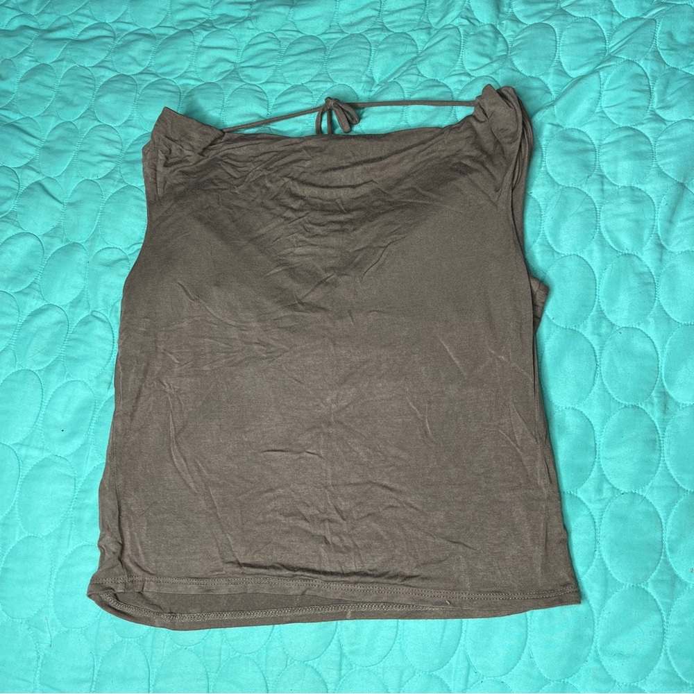 Gaze Brown Low Back Sleeveless Top Size Small